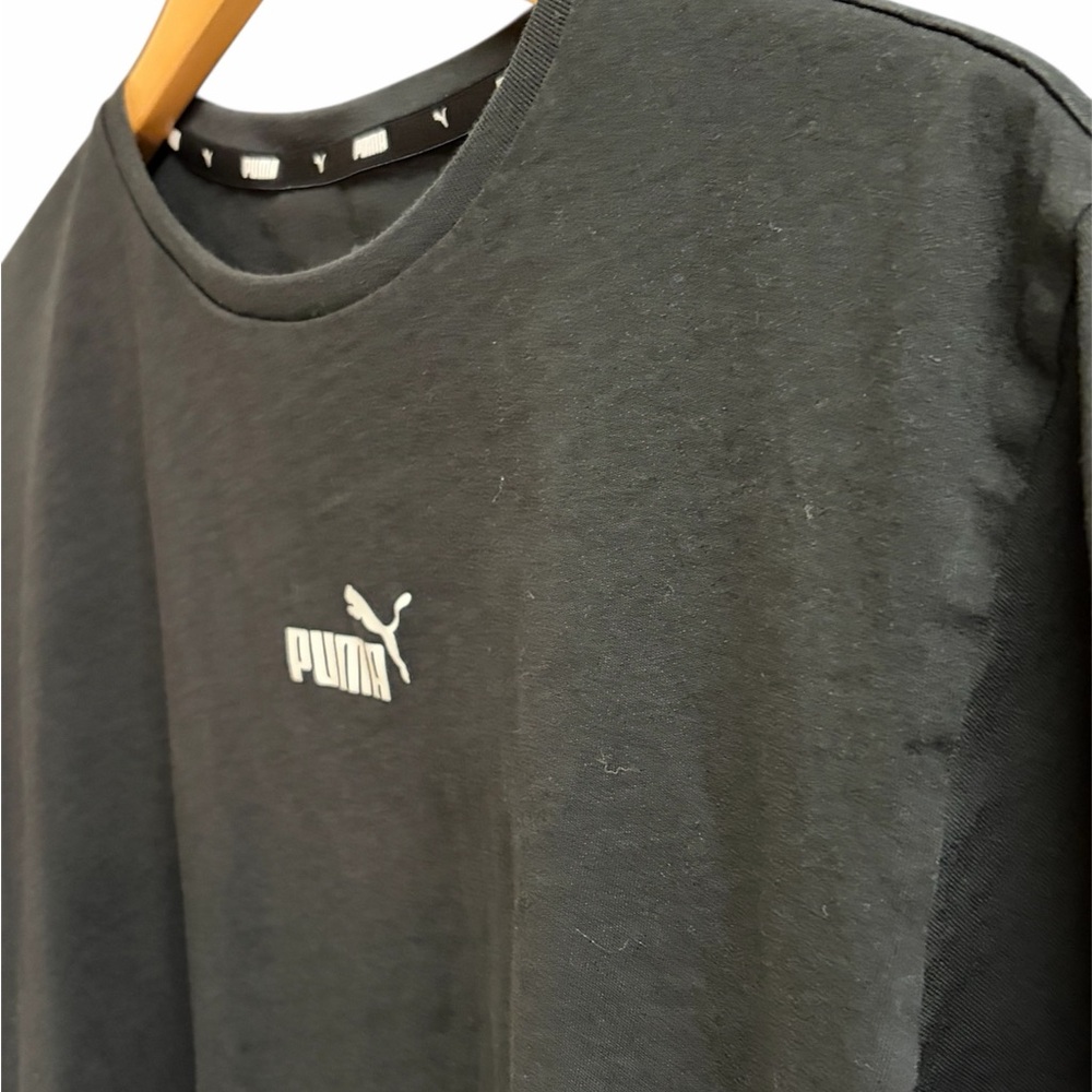Puma Black Cropped Tee with Logo - Picture 2 of 5